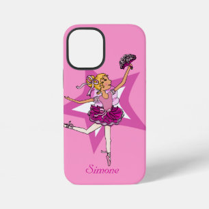 Funda Para iPhone 12 Mini Niña bailarina rosa pelo rubio nombre