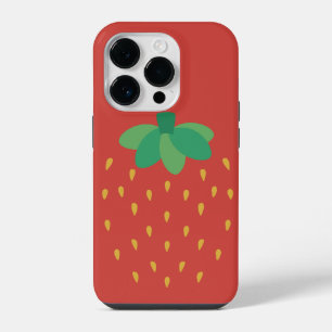 FUNDA PARA  iPhone 14 PRO NIÑA DE FRUTA DE FRESAS ROJAS