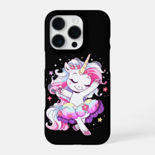Funda Para iPhone 16 Pro Niña Unicornio Bailarina de Ballet Arcoíris Color