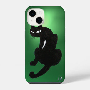 Funda Para iPhone 14 NINJA GATO NEGRO verde