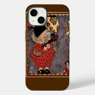 Funda Para iPhone 14 Niño Antiguo Arlequín, Músico Tocando Banjo