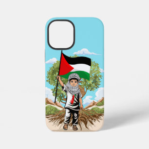 Funda Para iPhone 12 Mini Niño con bandera palestina de Keffiyeh
