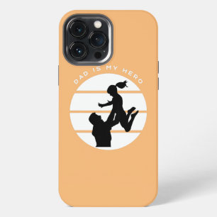 Funda Para iPhone 13 Pro Max Niños PAPÁ ES MI HÉROE CHICA
