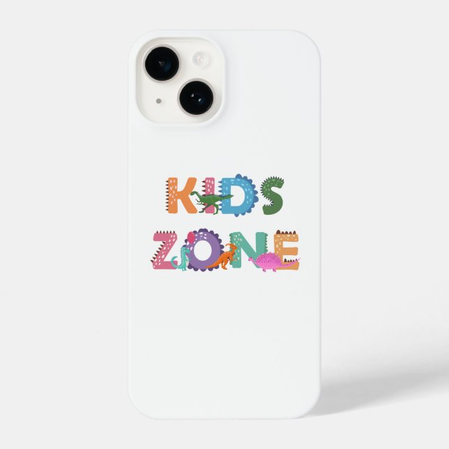 Funda Para iPhone Niños Zona Dinosaurios (Reverso )