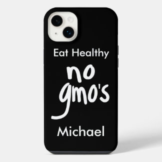 Funda Para iPhone 14 Plus No OGM Coma Saludable Negro Blanco Nombre Personal