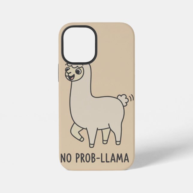 Funda Para iPhone "No Prob-Llama" Cute Llama Doodle - Chill Vibe (Reverso )