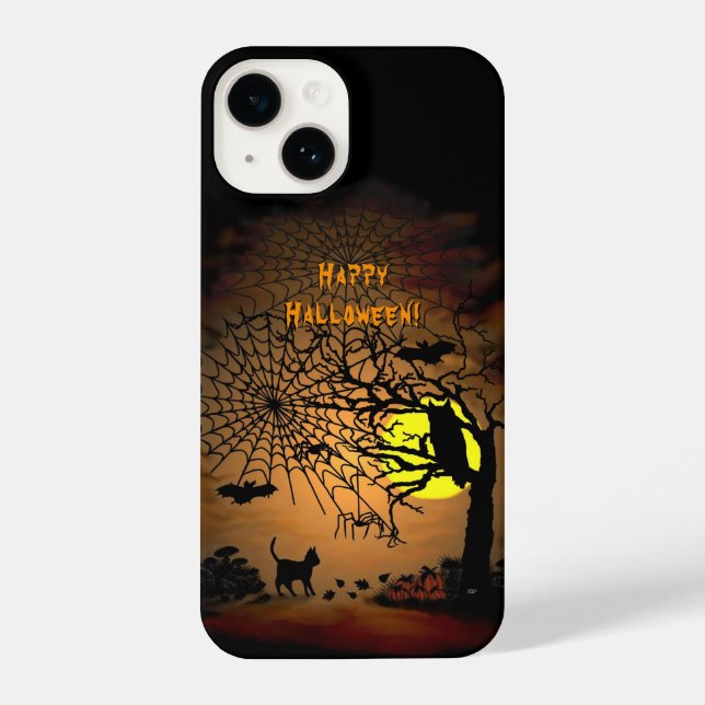 Funda Para iPhone Noche de Halloween, ¡Feliz Halloween! (Reverso )