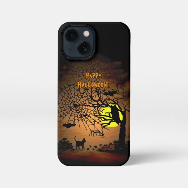 Funda Para iPhone Noche de Halloween, ¡Feliz Halloween! (Reverso )