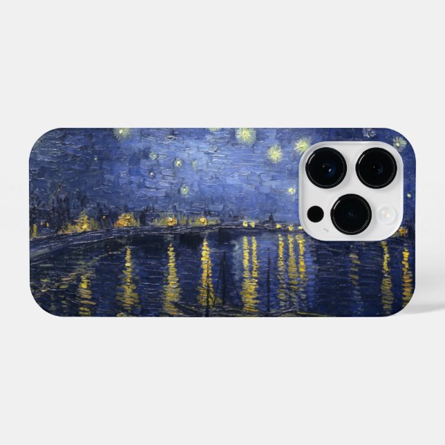 Funda Para iPhone Noche estrellada sobre el Ródano (Reverso Horizontal)