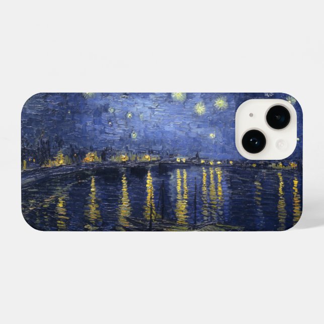 Funda Para iPhone Noche estrellada sobre el Ródano (Reverso Horizontal)