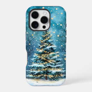 Funda Para iPhone 16 Pro Noche Silenciosa Resplandor Brillante Árbol de Nav