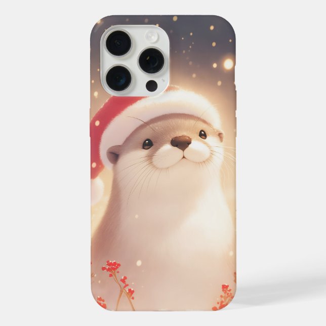 Funda Para iPhone Nochebuena Acogedora de Nutria (Reverso )