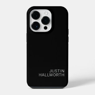Funda Para iPhone 14 Pro Nombre blanco moderno sobre negro
