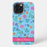Nombre bonito patrón floral divertido de primavera