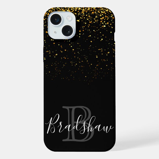 Funda Para iPhone Nombre con brillo dorado (Reverso )