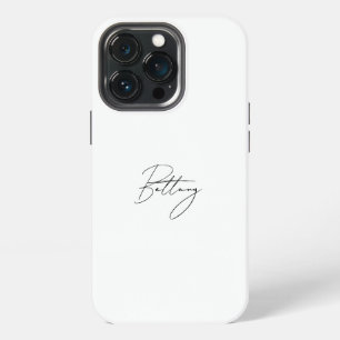Funda Para iPhone 13 Pro Nombre de caligrafía de guión negro elegante de mo