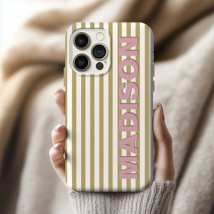 Funda Para iPhone 16 Pro Max Nombre de enfermera graduada con raya pastel de ol