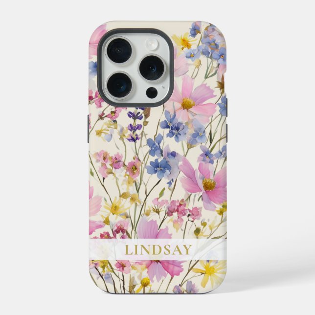 Funda Para iPhone Nombre de Flor Silvestre Personalizado (Reverso )