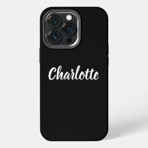 Funda Para iPhone 13 Pro Nombre de guión elegante lindo moderno plano negro