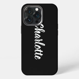Funda Para iPhone 13 Pro Nombre de guión elegante personalizado negro