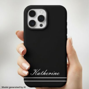 Funda Para iPhone 16 Pro Nombre de guión Minimalista Medianoche Negro