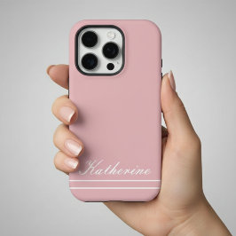 Funda Para iPhone 16 Pro Nombre de guión Minimalista Rosa