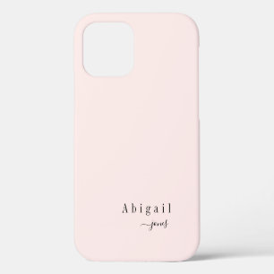 Funda Para iPhone 12 Nombre de guión simple rosa elegante personalizado