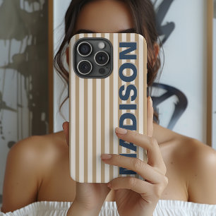 Funda Para iPhone 16 Pro Max Nombre de la ducha nupcial con monograma moderno y