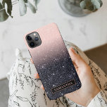 Funda Para iPhone 11Pro Max Nombre de las parqueas de Purpurina negro y rosa m<br><div class="desc">Nombre de las parqueas de Purpurina negro y rosa moderno</div>