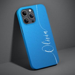 Funda Para iPhone 14 Nombre de letra de caligrafía elegante blanca con