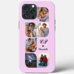 Funda Para iPhone 13 Pro Max Nombre de monograma 6 Foto Moderno Simple y de mod