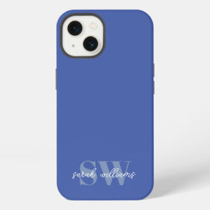 Nombre de monograma personalizado azul moderno