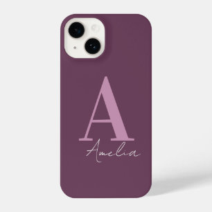Funda Para iPhone 14 Nombre de monograma simple mínimo