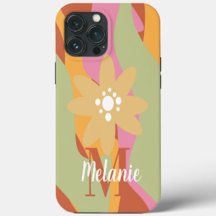 Funda Para iPhone 13 Pro Max Nombre de patrón de onda de flor genial 