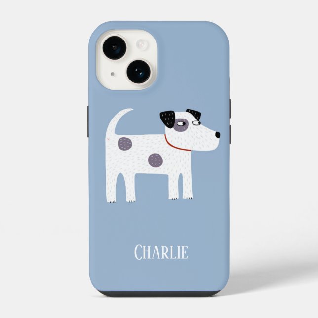 Funda Para iPhone Nombre de perro Azul (Reverso )