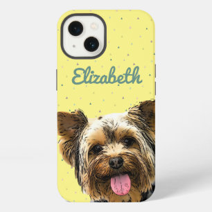 Nombre de perro Yorkie lindo Chic Amarillo Glam Te