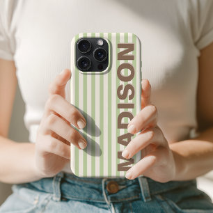 Funda Para iPhone 16 Pro Max Nombre de Profesora Enfermera de Pistacho Pastel M