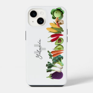 Funda Para iPhone 14 Nombre del Collage de Champiñón de Verdura de Ganc