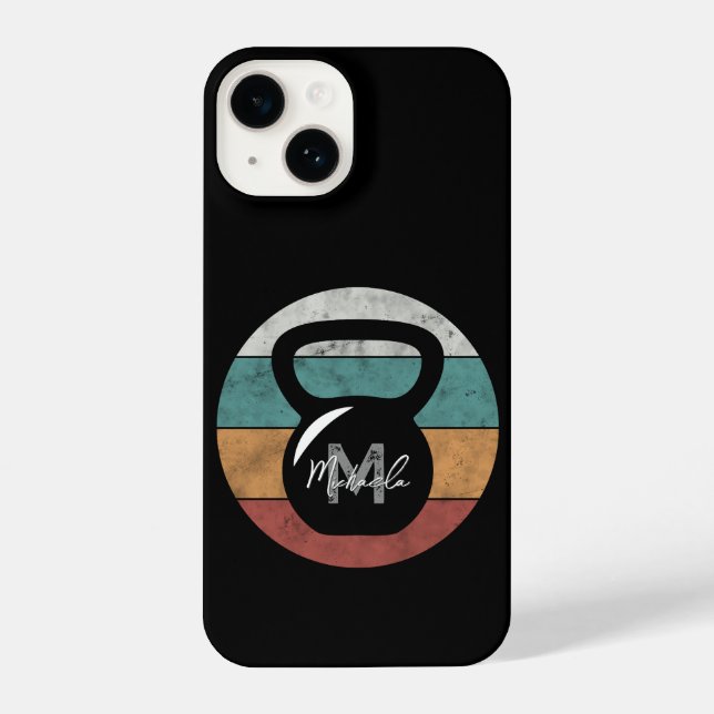 Funda Para iPhone Nombre del monograma del personalizado del timbre  (Reverso )