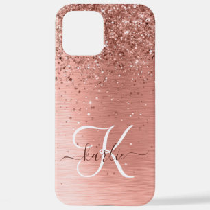 Funda Para iPhone 12 Pro Max Nombre del monograma del Purpurina Metalizado cepi