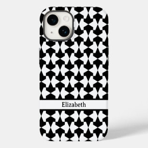 Funda Para iPhone 14 Nombre del patrón clásico de mamelucos blancos y n