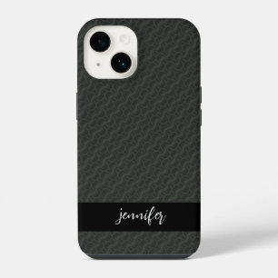Funda Para iPhone 14 Nombre del personalizable Patrón de acero gris sin