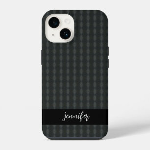 Funda Para iPhone 14 Nombre del personalizable Patrón de acero gris sin