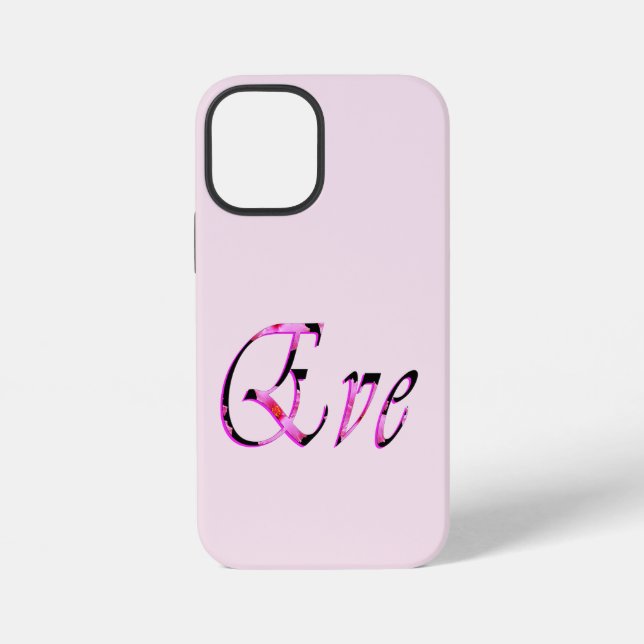 Funda Para iPhone Nombre Eve Floral Rosa (Reverso )