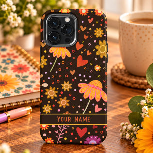 Funda Para iPhone 13 Pro Max Nombre Femenino Floral Marrón Divertido Inspirivit