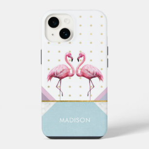 Funda Para iPhone 14 Nombre femenino moderno y trendy de flamenco rosa