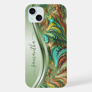 Nombre Manuscrito Verde Fractal Moderno