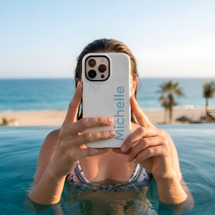 Funda Para iPhone 16 Pro Max Nombre minimalista estético personalizado en crema