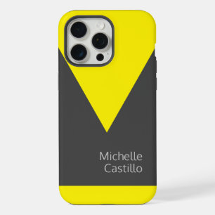 Nombre minimalista gris amarillo brillante simple
