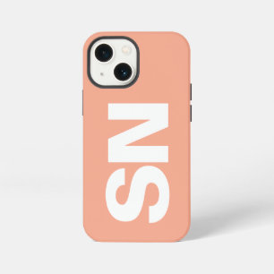 Funda Para iPhone 13 Mini Nombre minimalista moderno elegante color melocotó